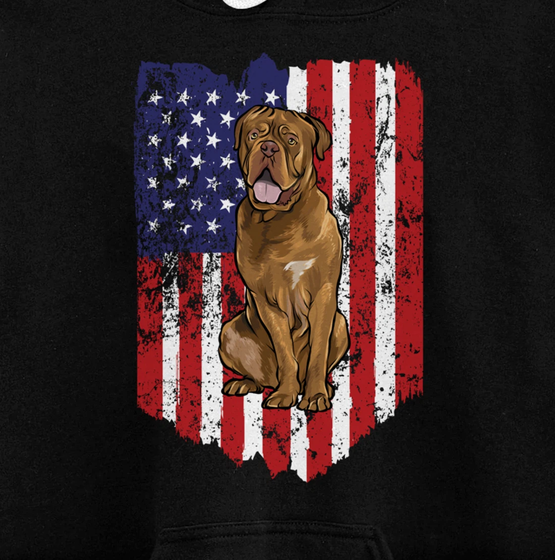 American Flag Dogues de Bordeaux 4th Of July USA Pullover Hoodie