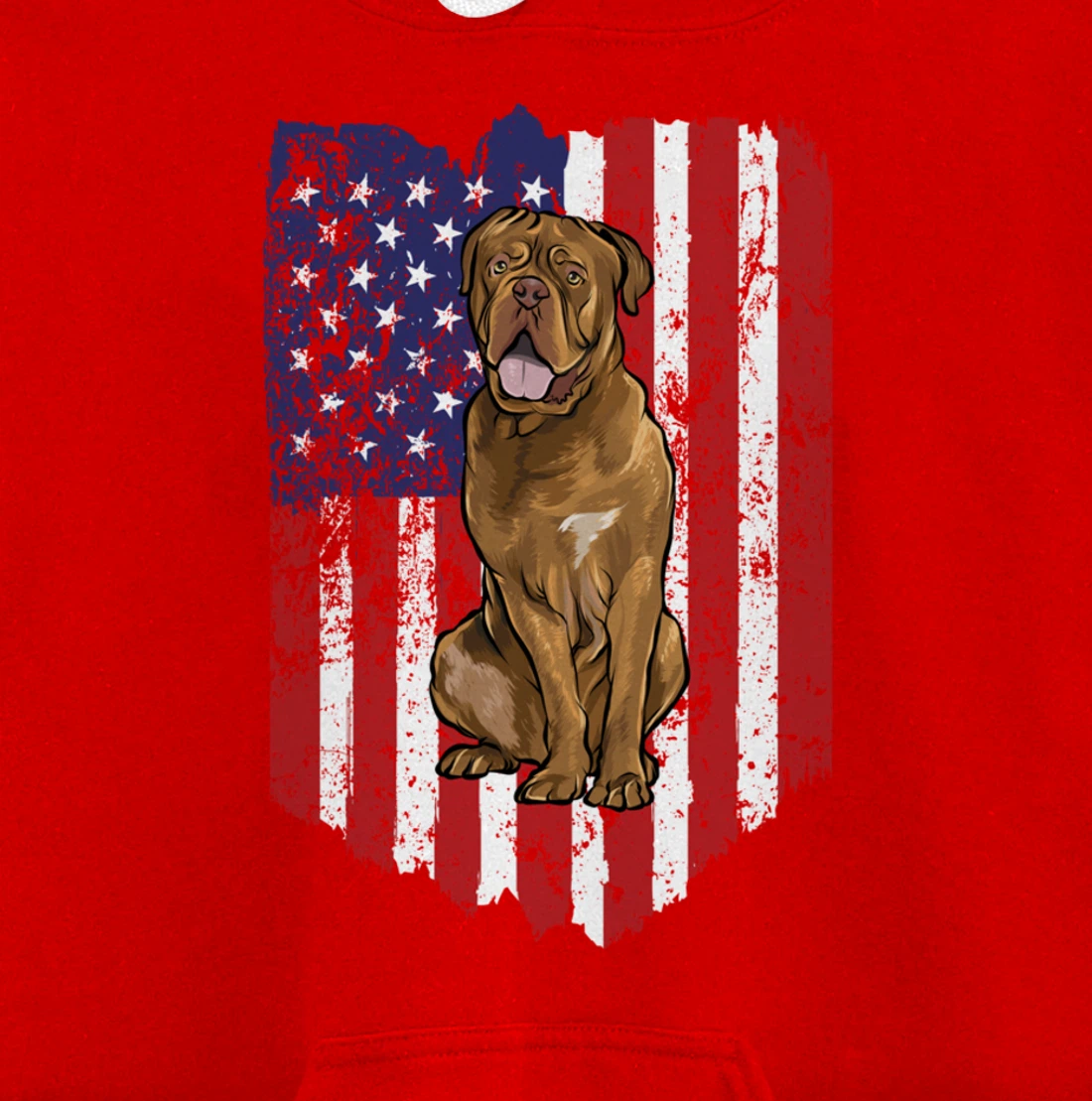 American Flag Dogues de Bordeaux 4th Of July USA Pullover Hoodie