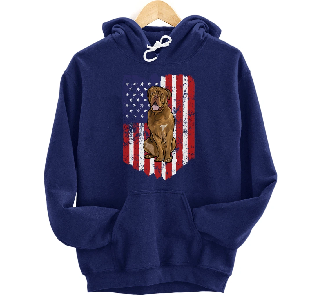 American Flag Dogues de Bordeaux 4th Of July USA Pullover Hoodie