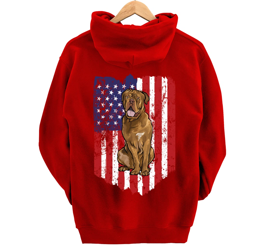 American Flag Dogues de Bordeaux 4th Of July USA Pullover Hoodie
