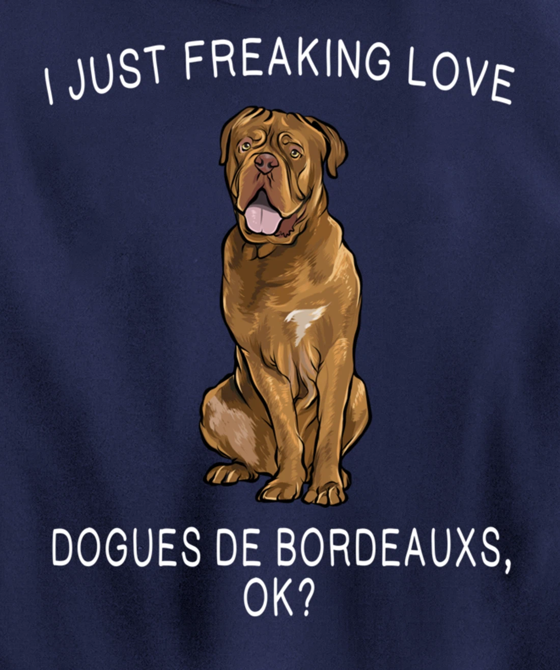 I Just Freaking Love Dogues de Bordeaux Ok? Dog Gift Pullover Hoodie
