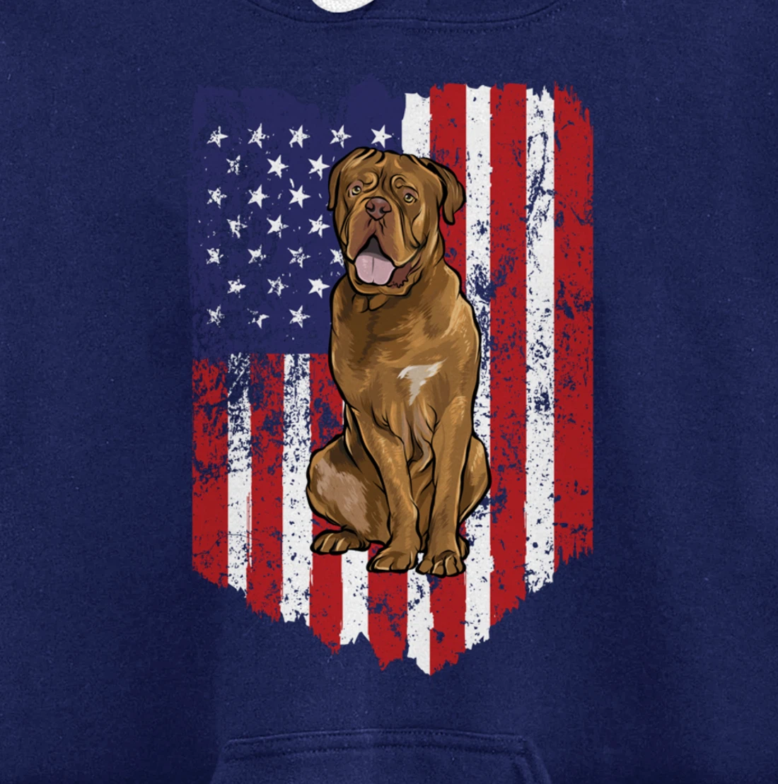 American Flag Dogues de Bordeaux 4th Of July USA Pullover Hoodie