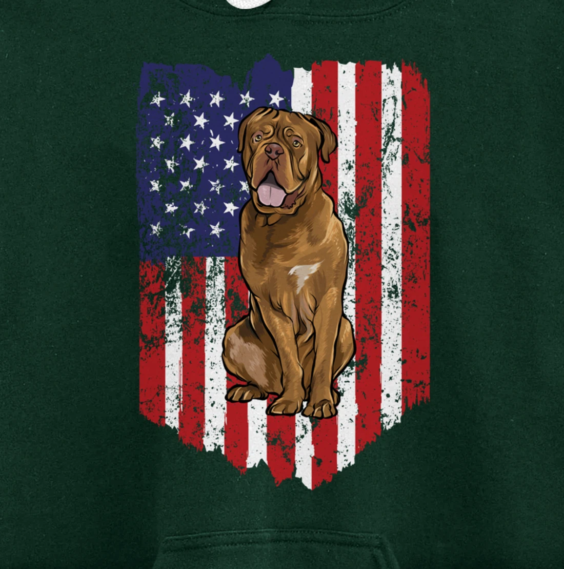American Flag Dogues de Bordeaux 4th Of July USA Pullover Hoodie