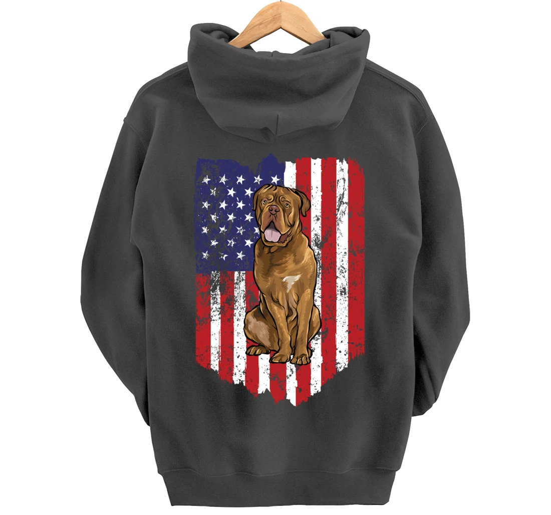 American Flag Dogues de Bordeaux 4th Of July USA Pullover Hoodie