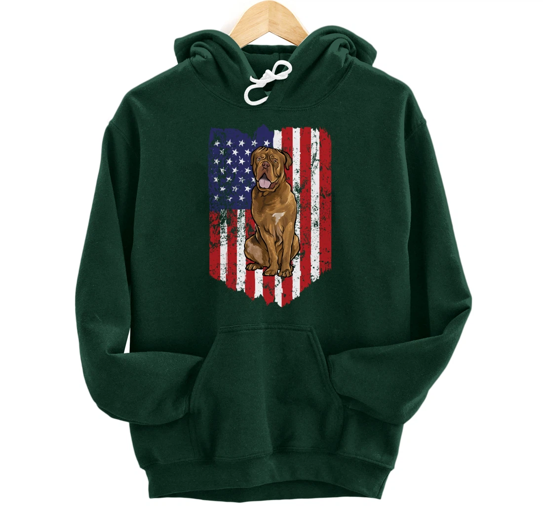 American Flag Dogues de Bordeaux 4th Of July USA Pullover Hoodie