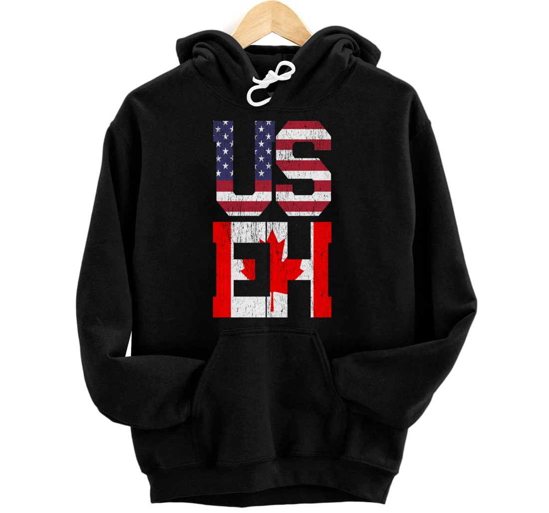 US EH - America Canada Flag Pullover Hoodie