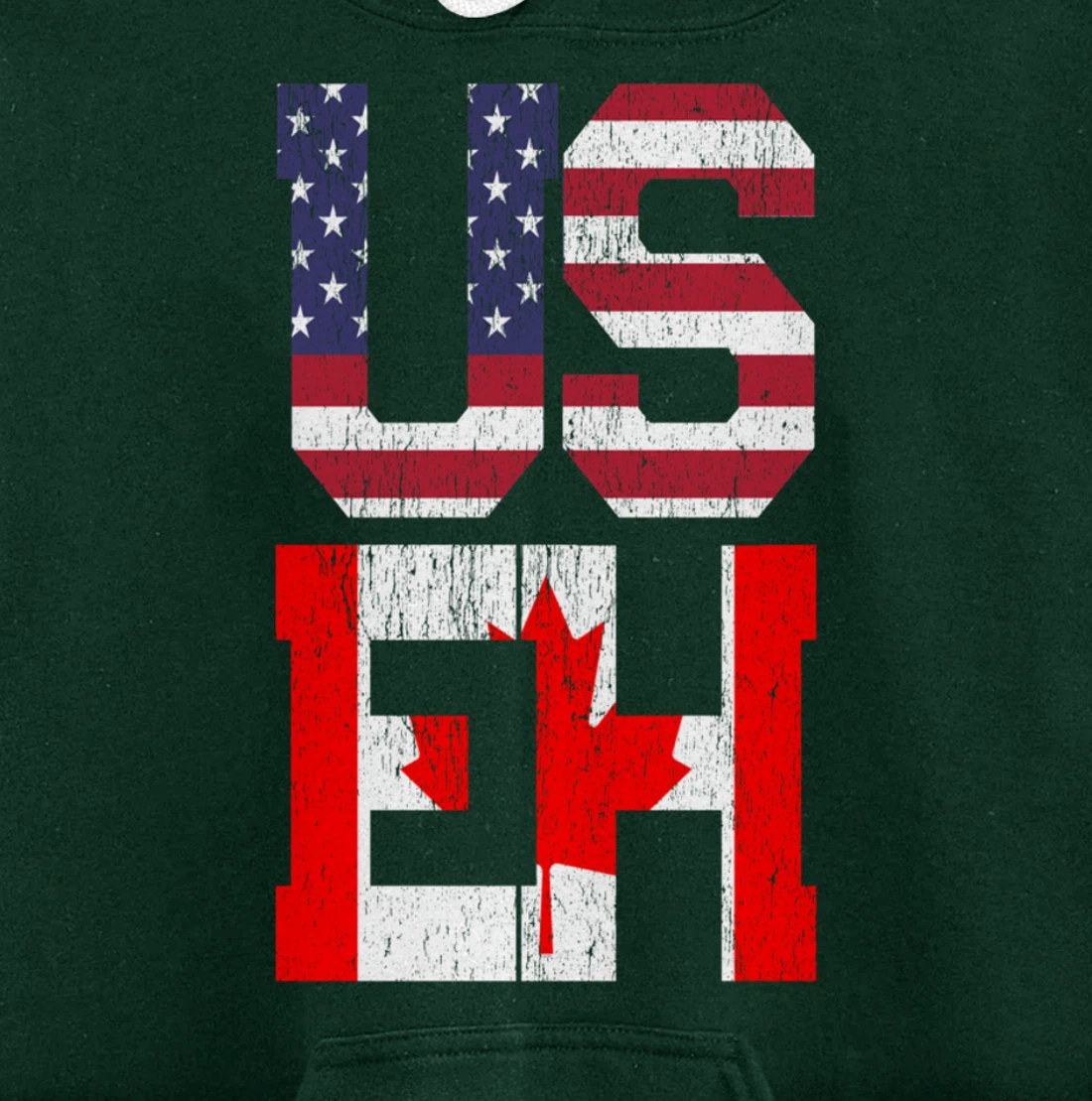US EH - America Canada Flag Pullover Hoodie