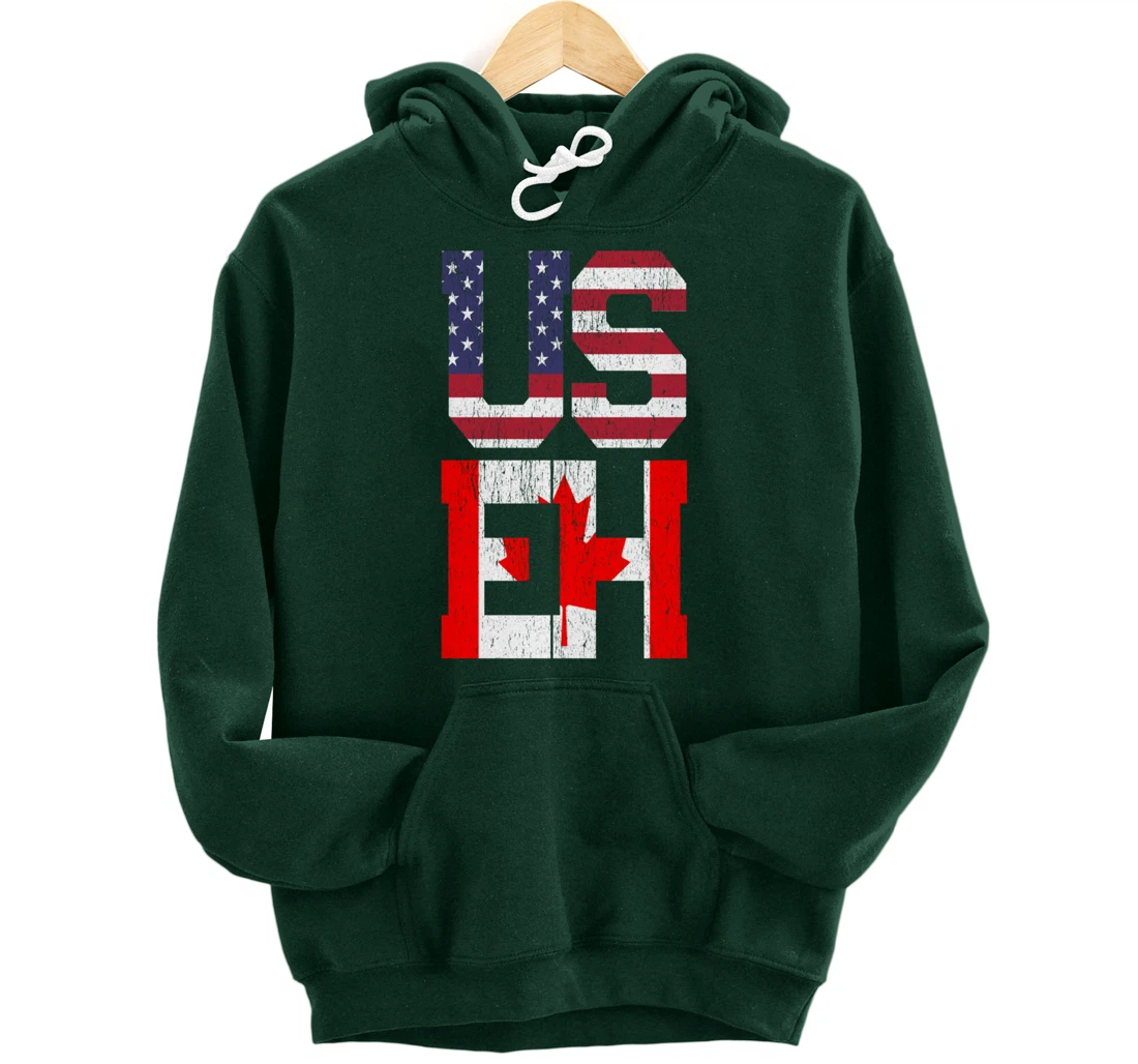 US EH - America Canada Flag Pullover Hoodie