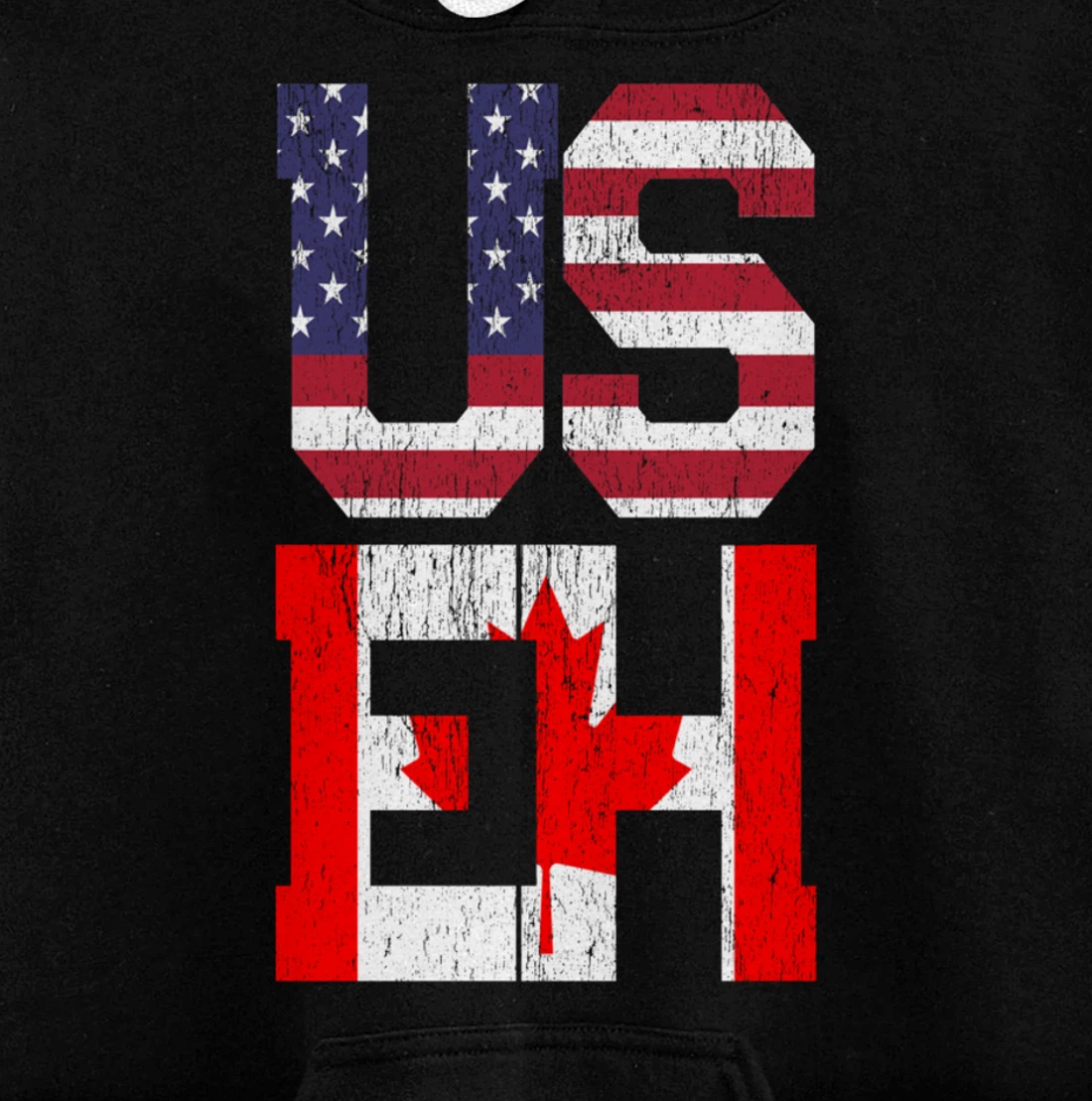 US EH - America Canada Flag Pullover Hoodie
