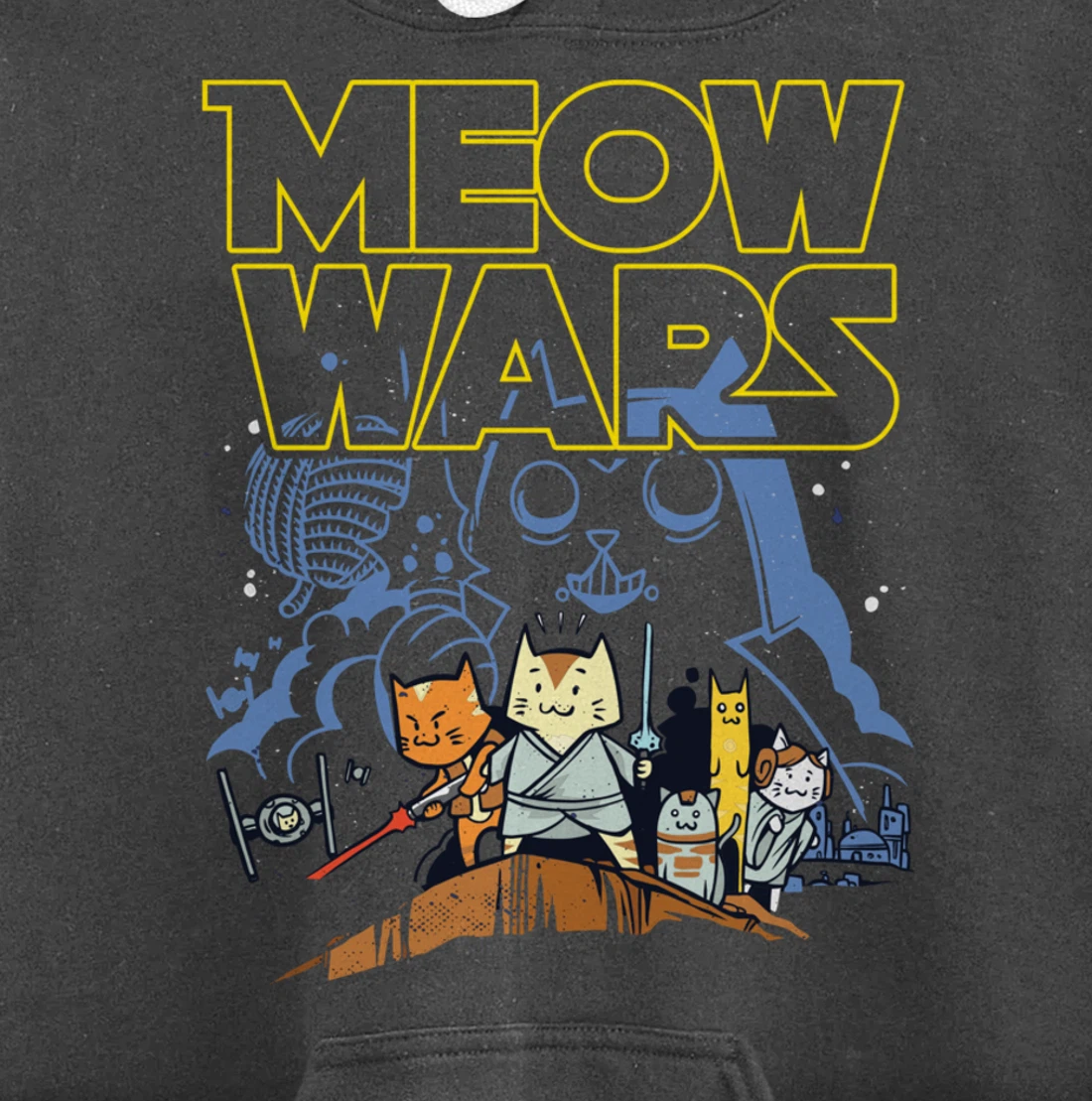Meow Wars Cat Gifts for Cat Lovers Cat Stuff Themed Gifts Pullover Hoodie
