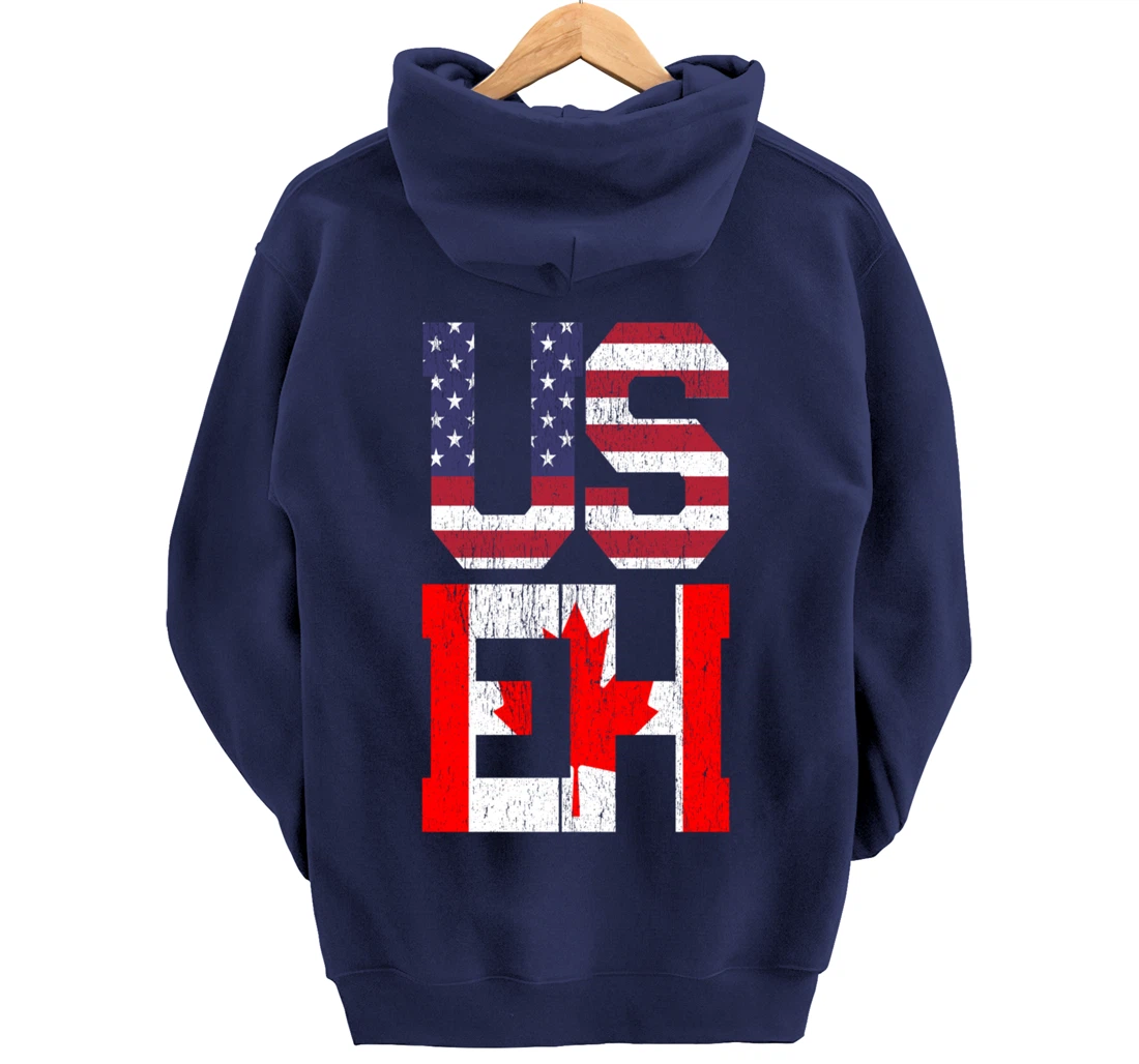 US EH - America Canada Flag Pullover Hoodie