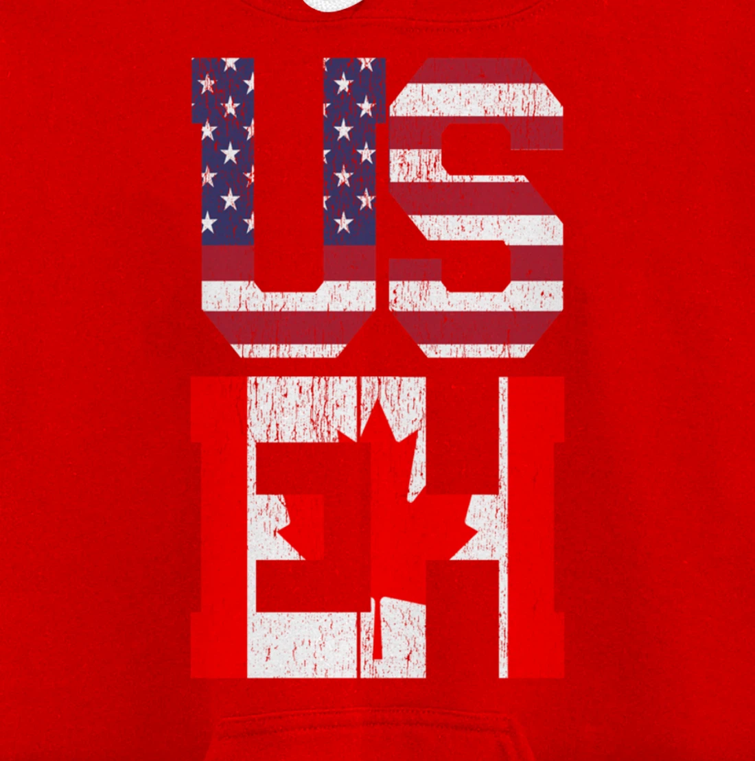 US EH - America Canada Flag Pullover Hoodie