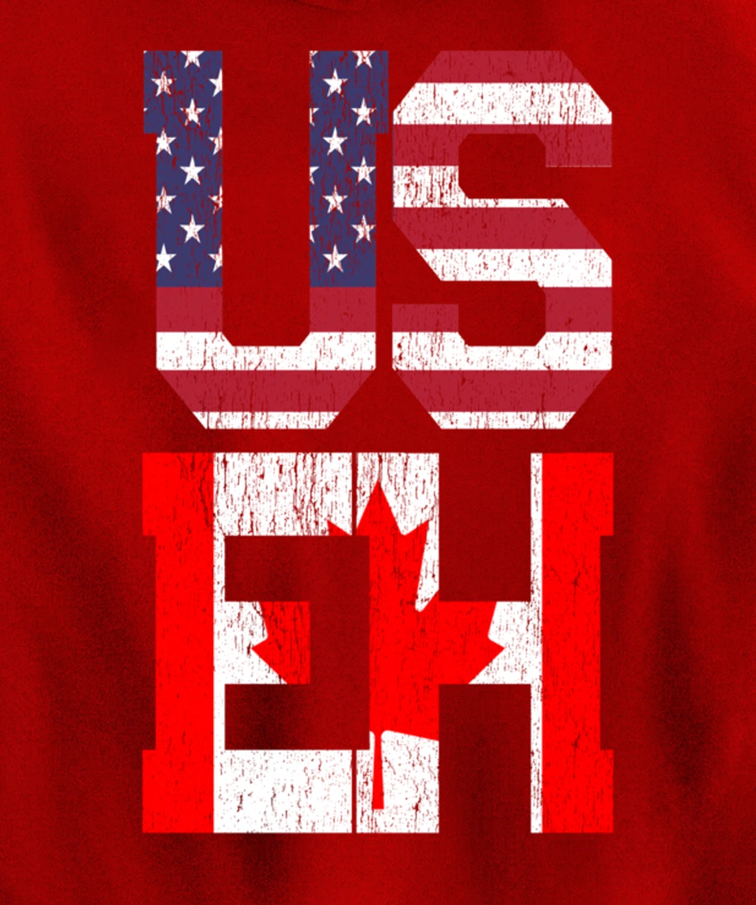 US EH - America Canada Flag Pullover Hoodie