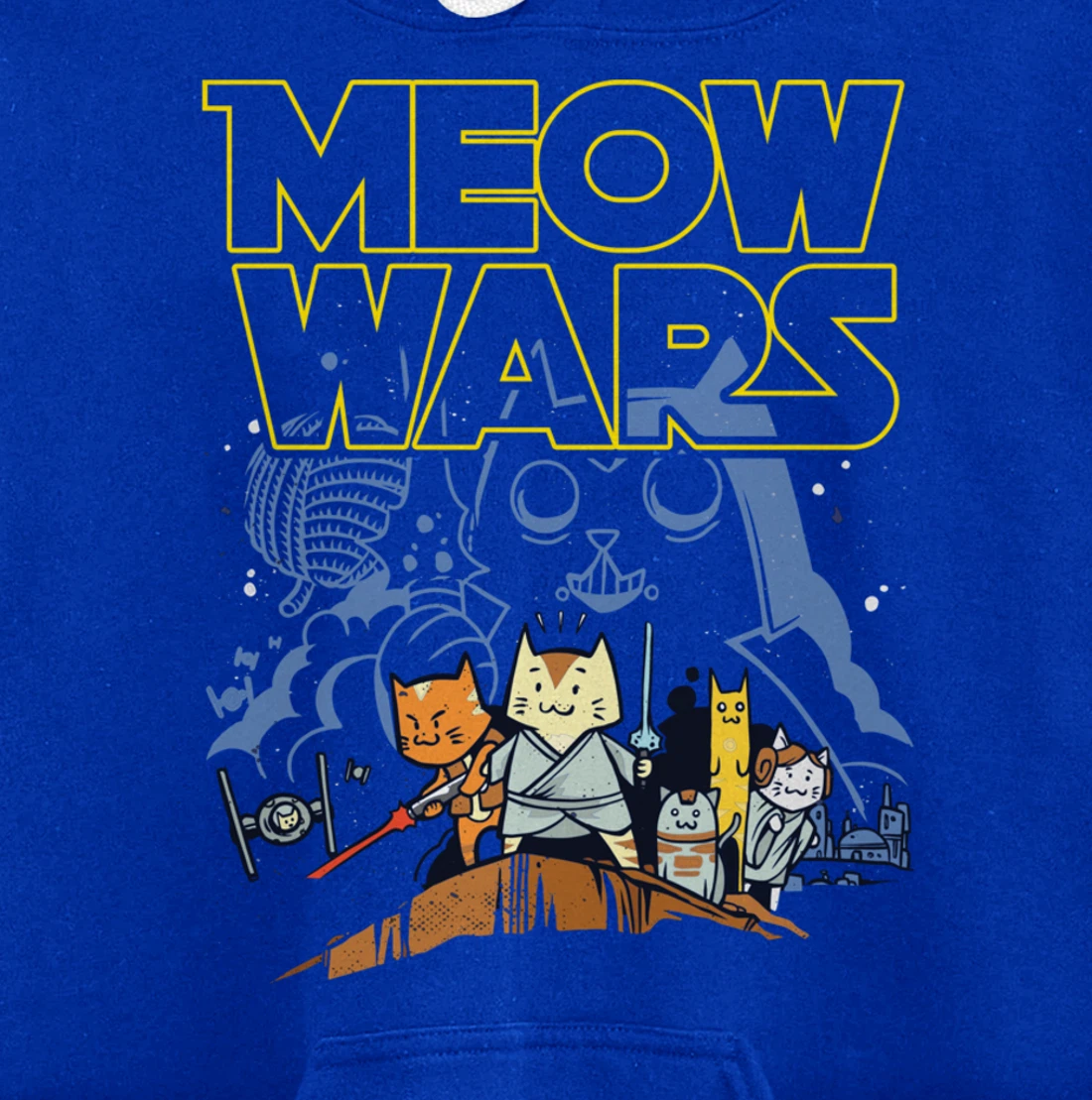 Meow Wars Cat Gifts for Cat Lovers Cat Stuff Themed Gifts Pullover Hoodie