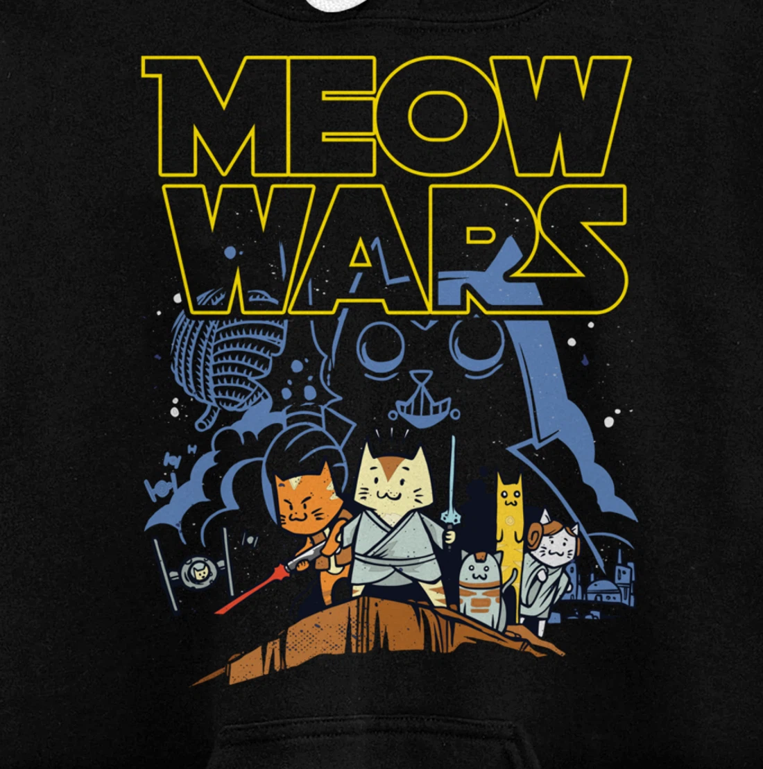 Meow Wars Cat Gifts for Cat Lovers Cat Stuff Themed Gifts Pullover Hoodie