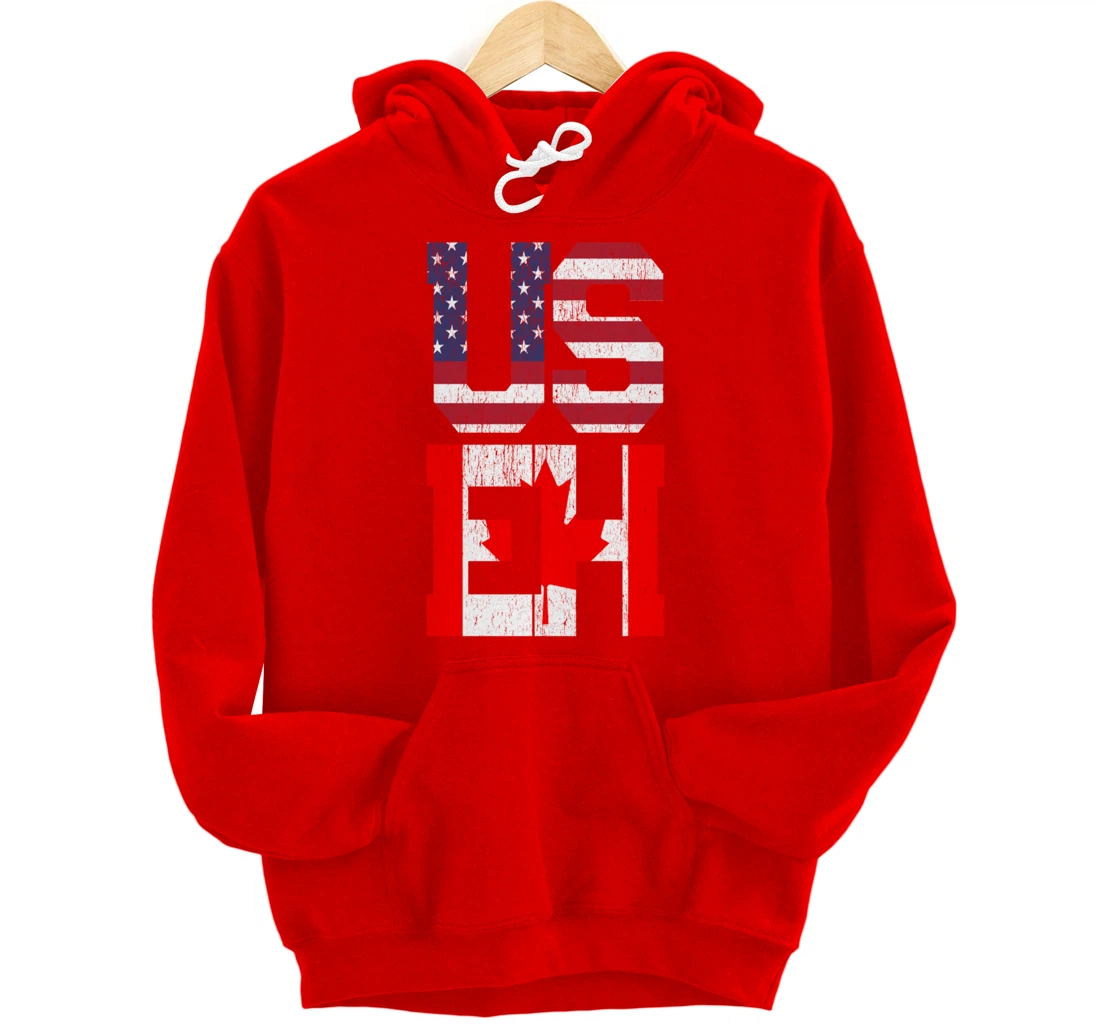 US EH - America Canada Flag Pullover Hoodie