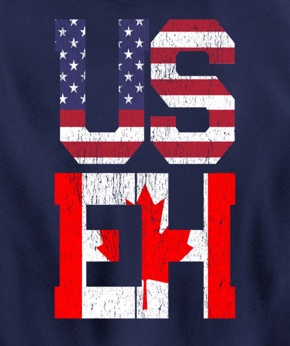 US EH - America Canada Flag Pullover Hoodie