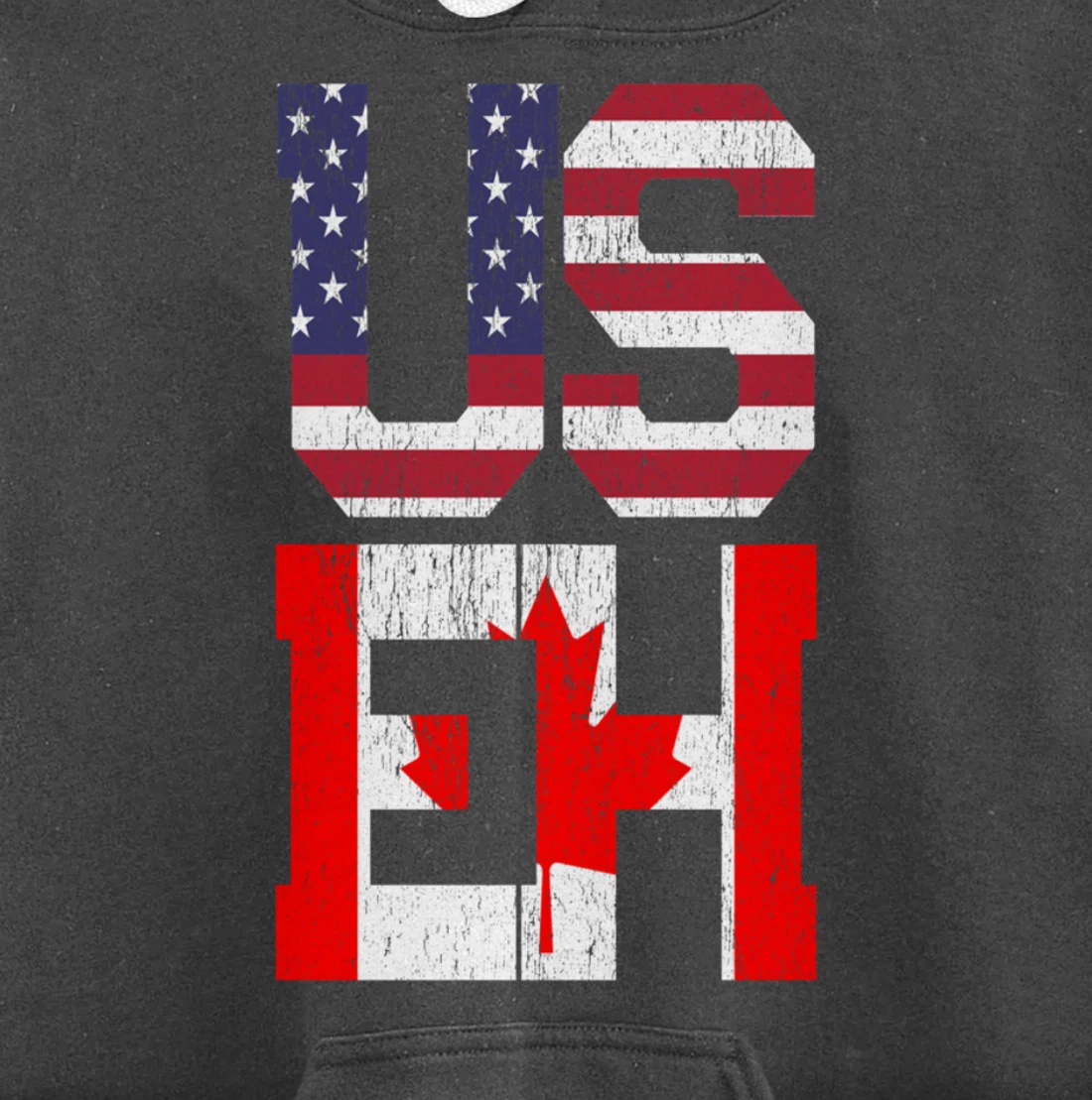 US EH - America Canada Flag Pullover Hoodie