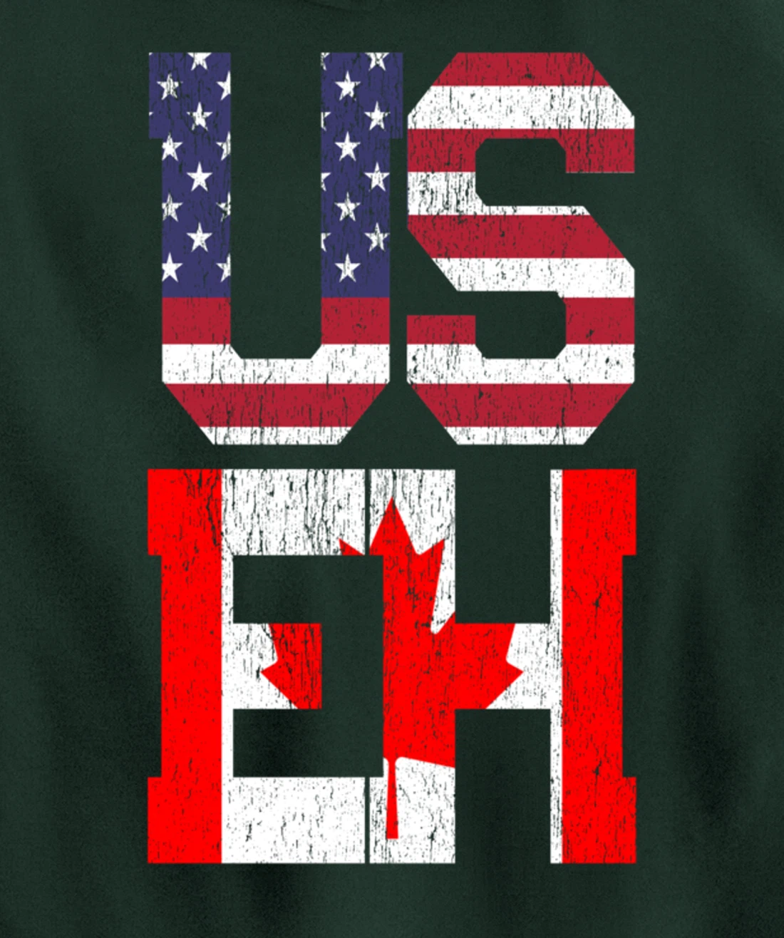 US EH - America Canada Flag Pullover Hoodie