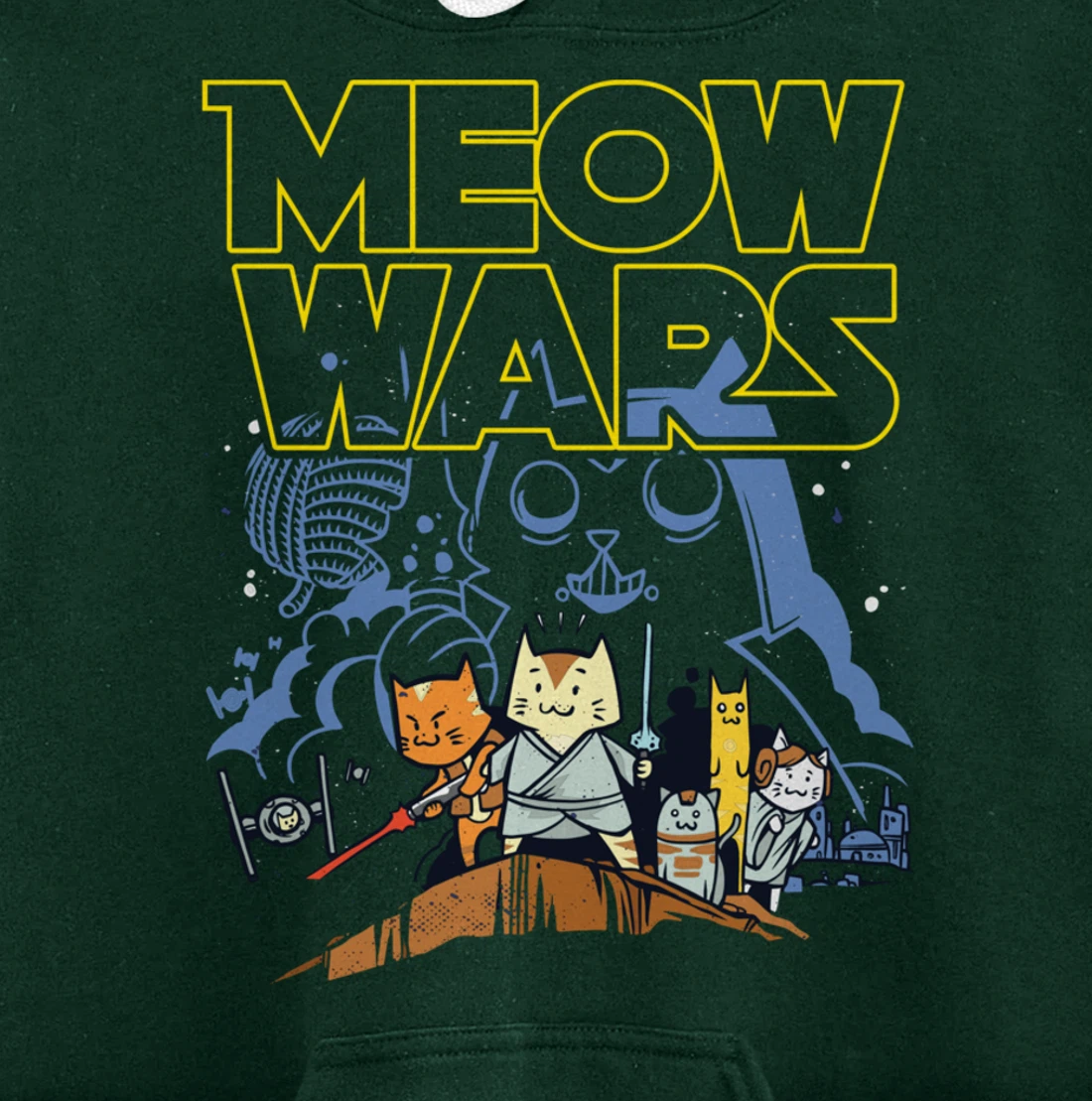 Meow Wars Cat Gifts for Cat Lovers Cat Stuff Themed Gifts Pullover Hoodie