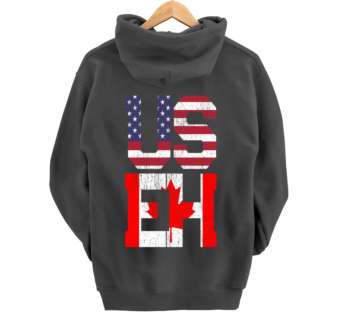 US EH - America Canada Flag Pullover Hoodie