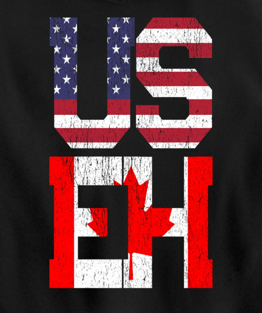 US EH - America Canada Flag Pullover Hoodie