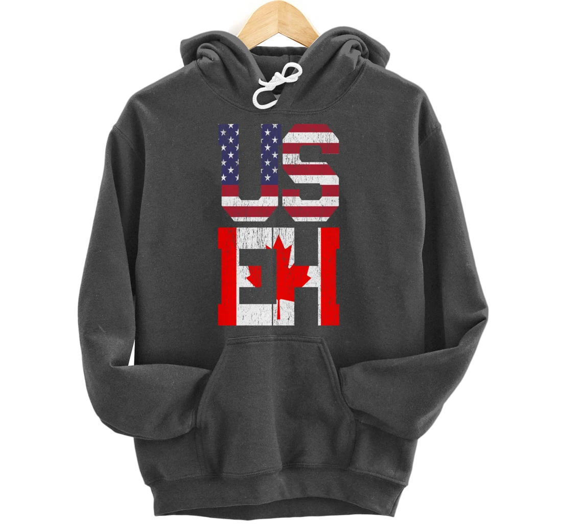 US EH - America Canada Flag Pullover Hoodie