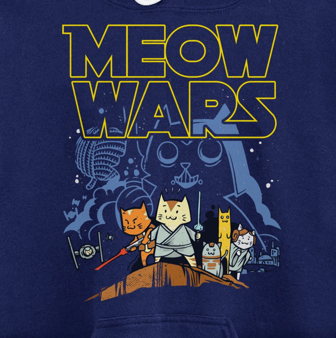 Meow Wars Cat Gifts for Cat Lovers Cat Stuff Themed Gifts Pullover Hoodie