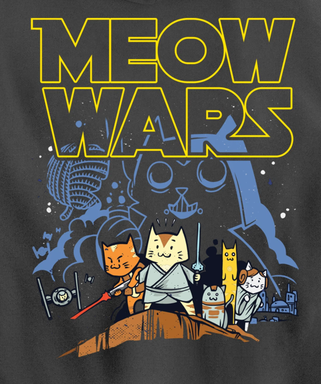 Meow Wars Cat Gifts for Cat Lovers Cat Stuff Themed Gifts Pullover Hoodie