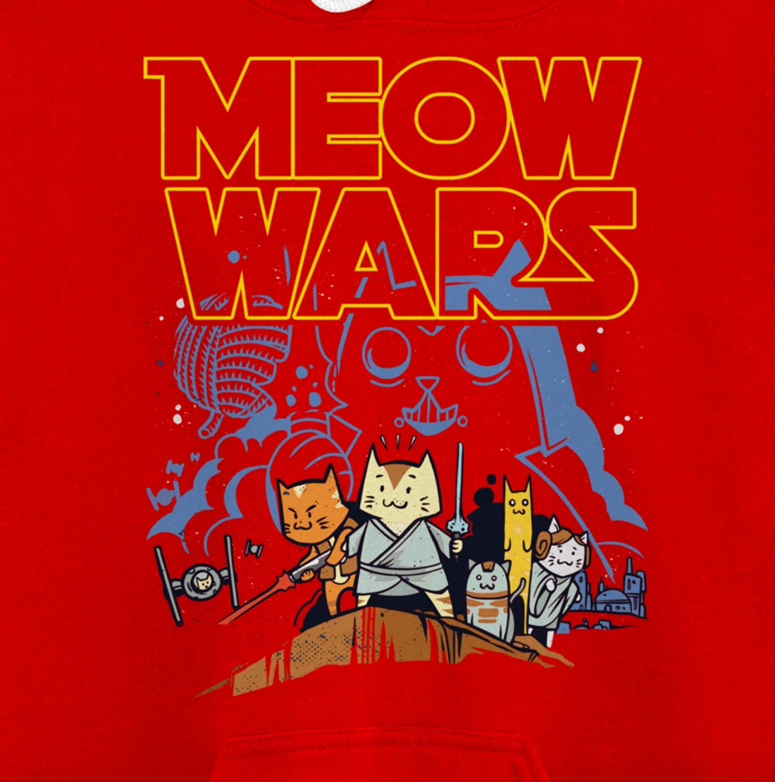 Meow Wars Cat Gifts for Cat Lovers Cat Stuff Themed Gifts Pullover Hoodie