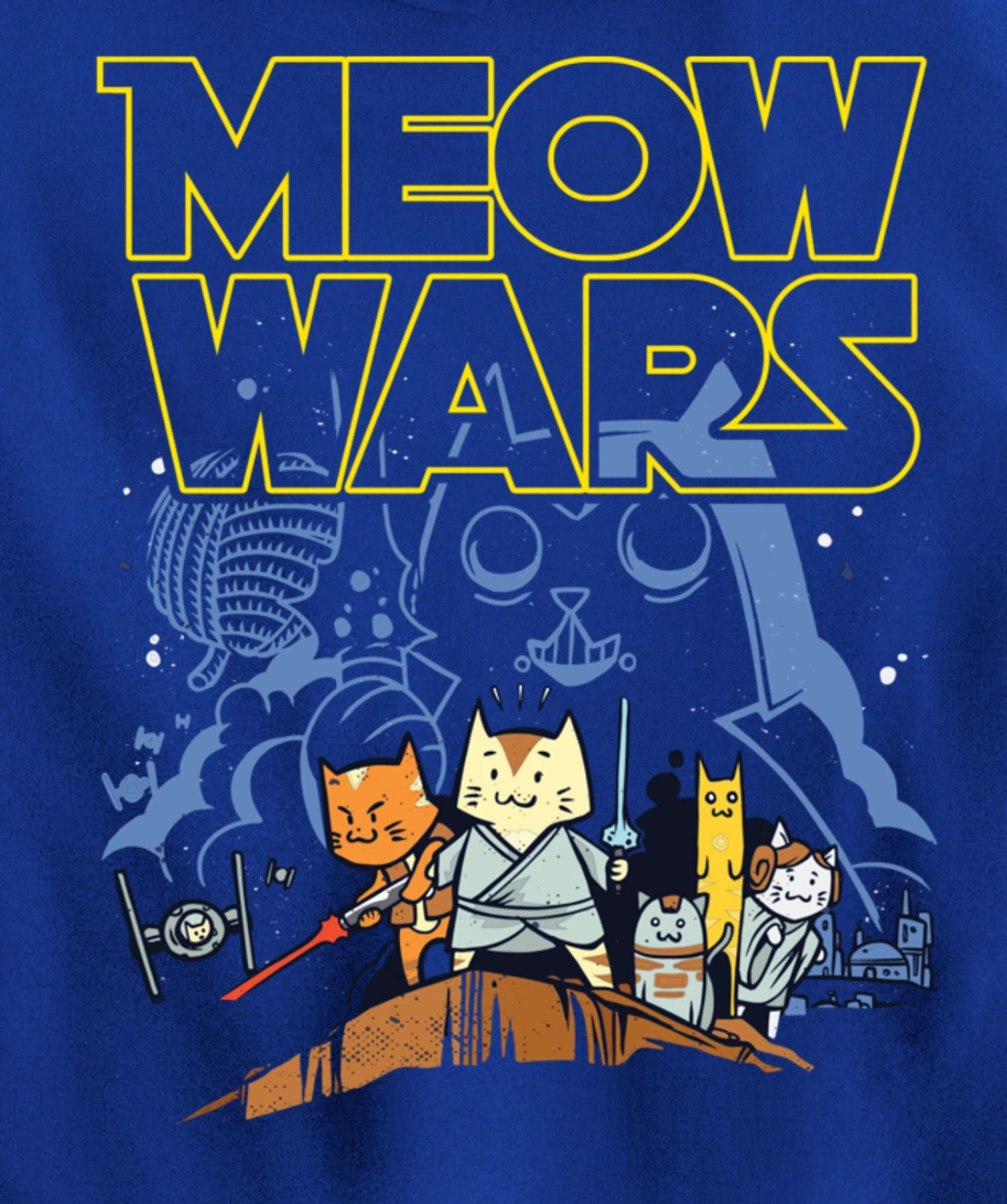 Meow Wars Cat Gifts for Cat Lovers Cat Stuff Themed Gifts Pullover Hoodie