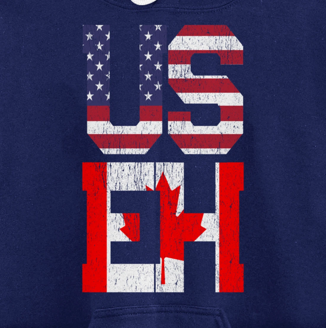 US EH - America Canada Flag Pullover Hoodie