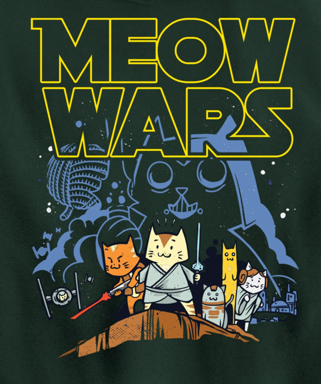 Meow Wars Cat Gifts for Cat Lovers Cat Stuff Themed Gifts Pullover Hoodie