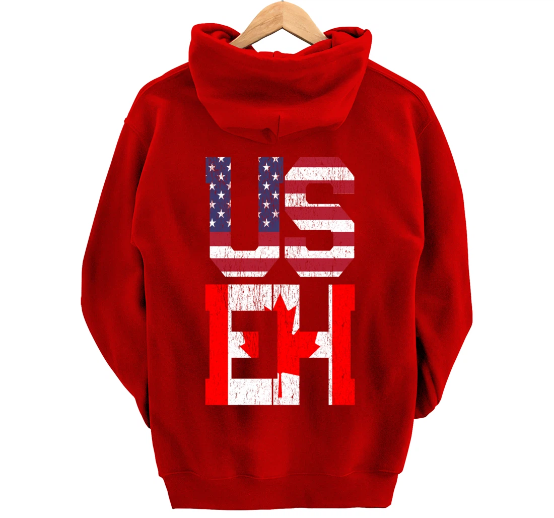 US EH - America Canada Flag Pullover Hoodie