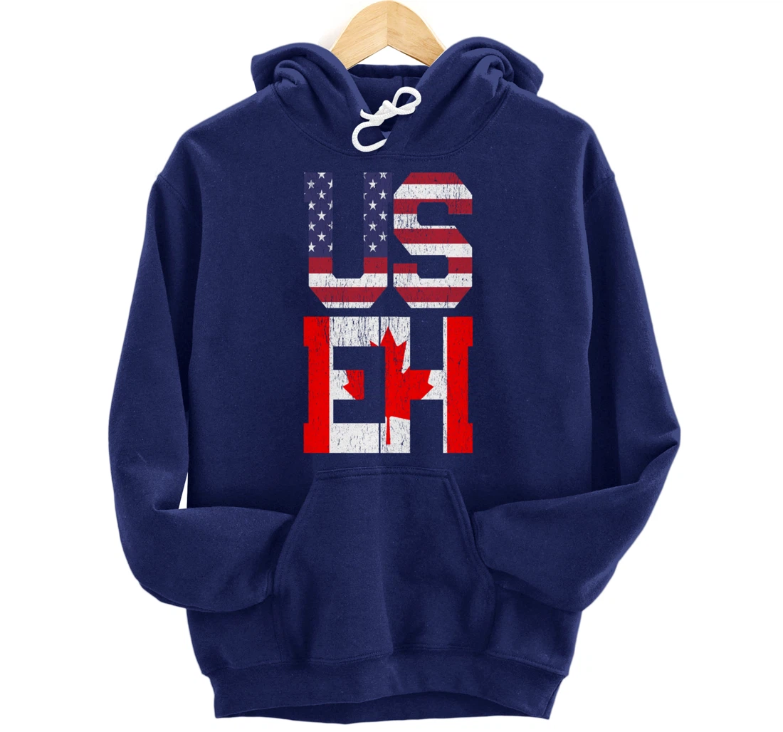 US EH - America Canada Flag Pullover Hoodie