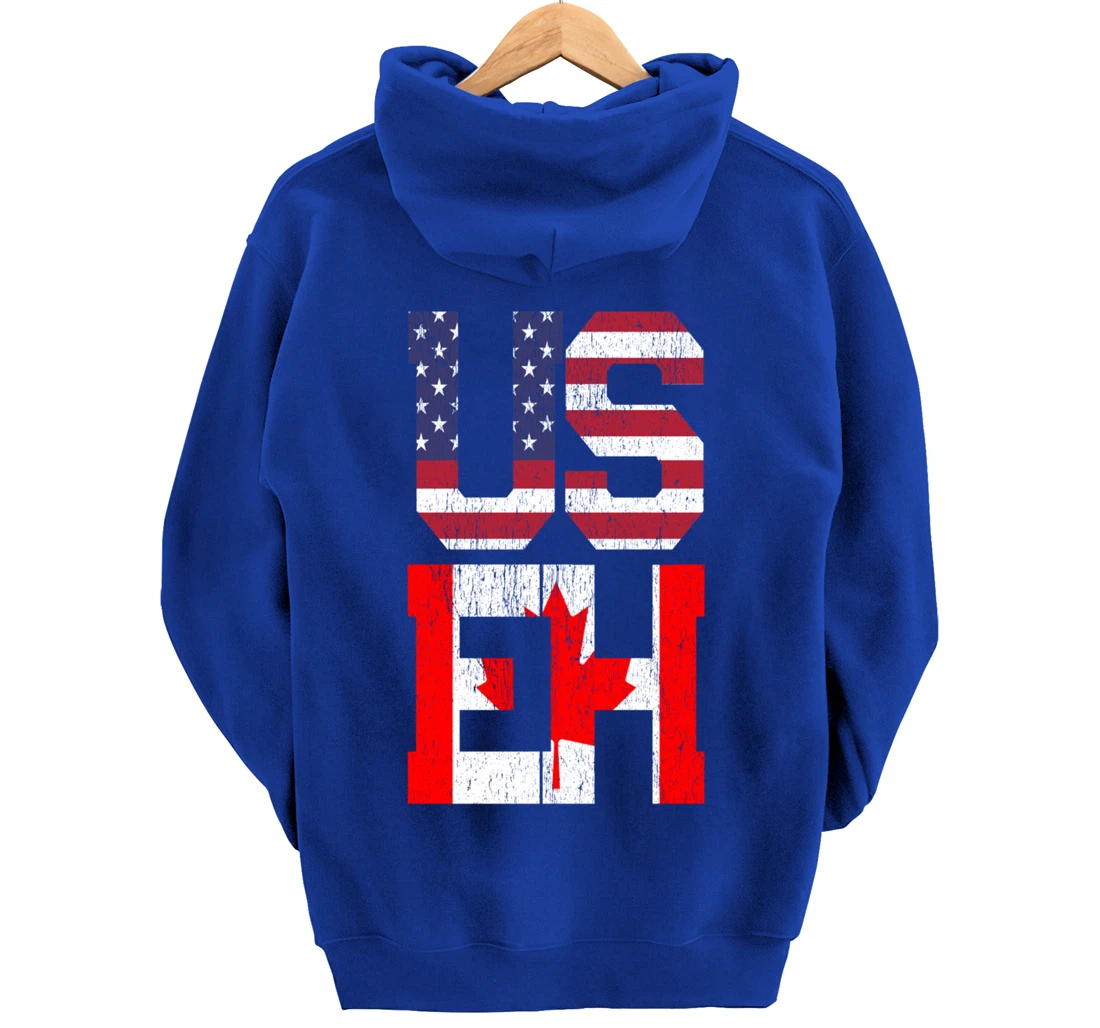 US EH - America Canada Flag Pullover Hoodie