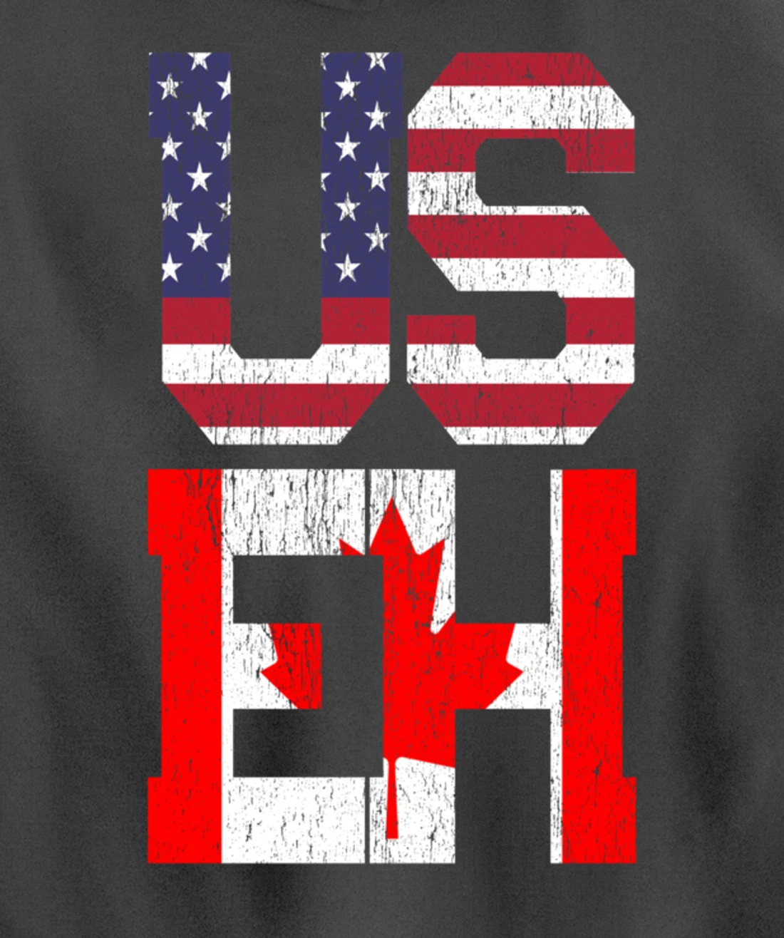 US EH - America Canada Flag Pullover Hoodie