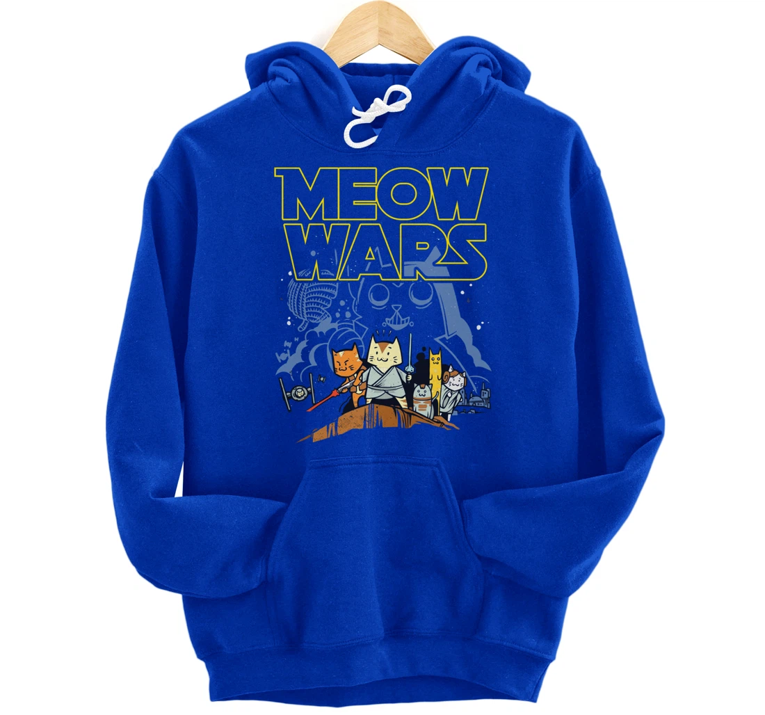 Meow Wars Cat Gifts for Cat Lovers Cat Stuff Themed Gifts Pullover Hoodie