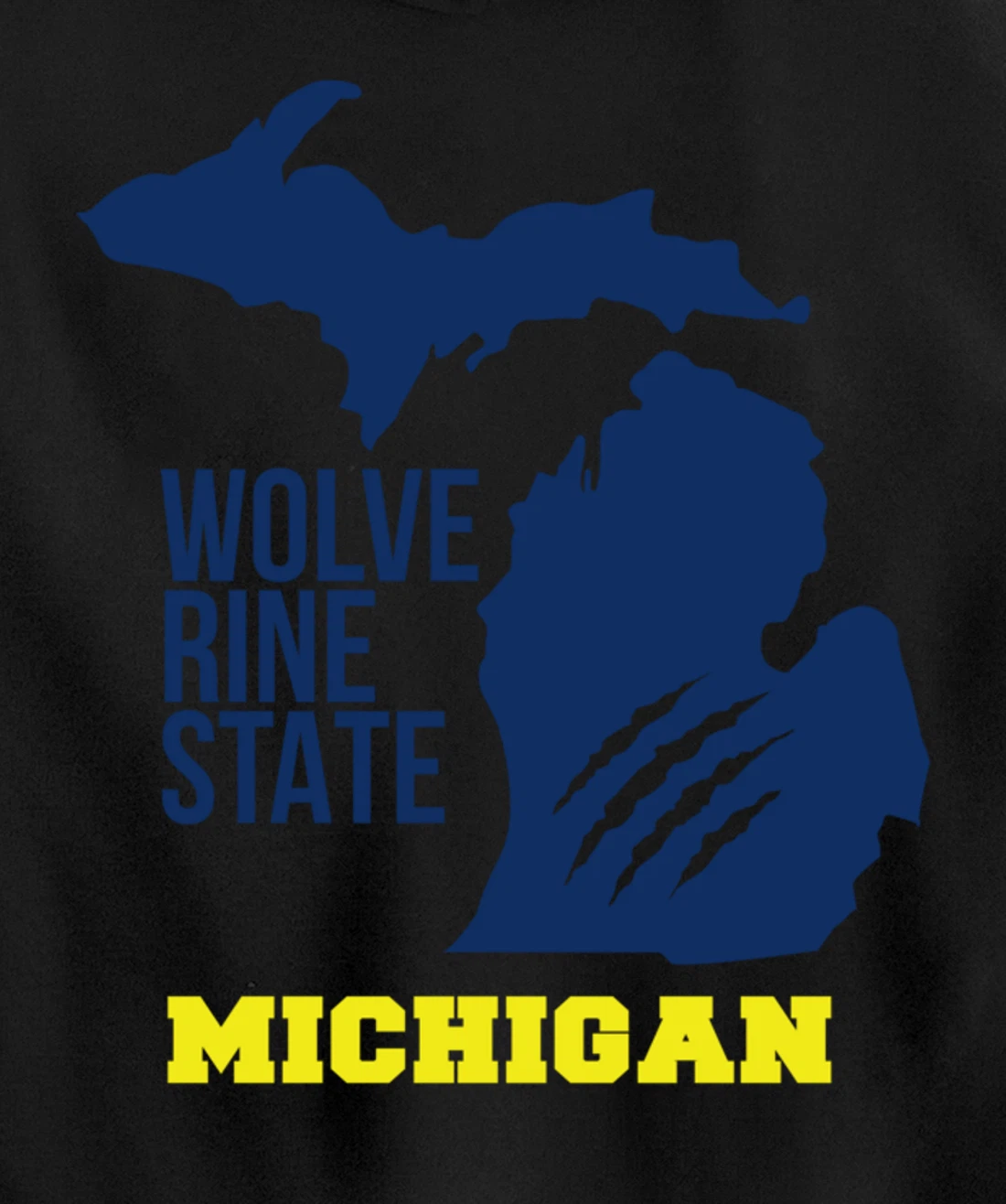 Michigan Silhouette Outline The Wolverine State Pride Gift Pullover Hoodie
