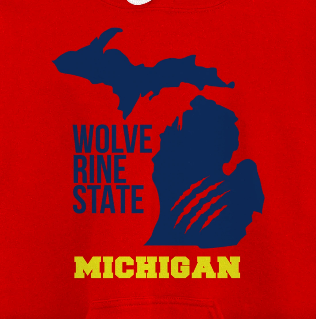 Michigan Silhouette Outline The Wolverine State Pride Gift Pullover Hoodie