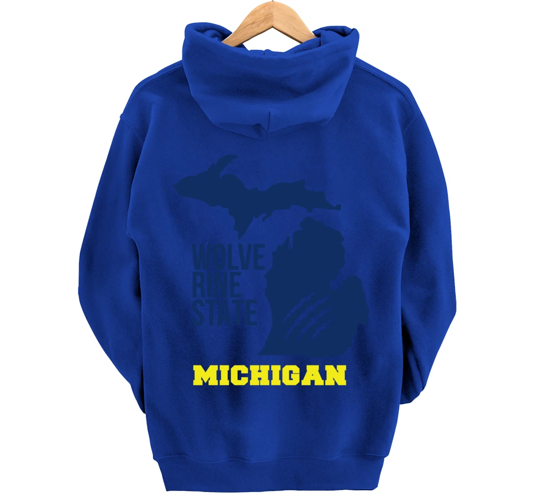 Michigan Silhouette Outline The Wolverine State Pride Gift Pullover Hoodie