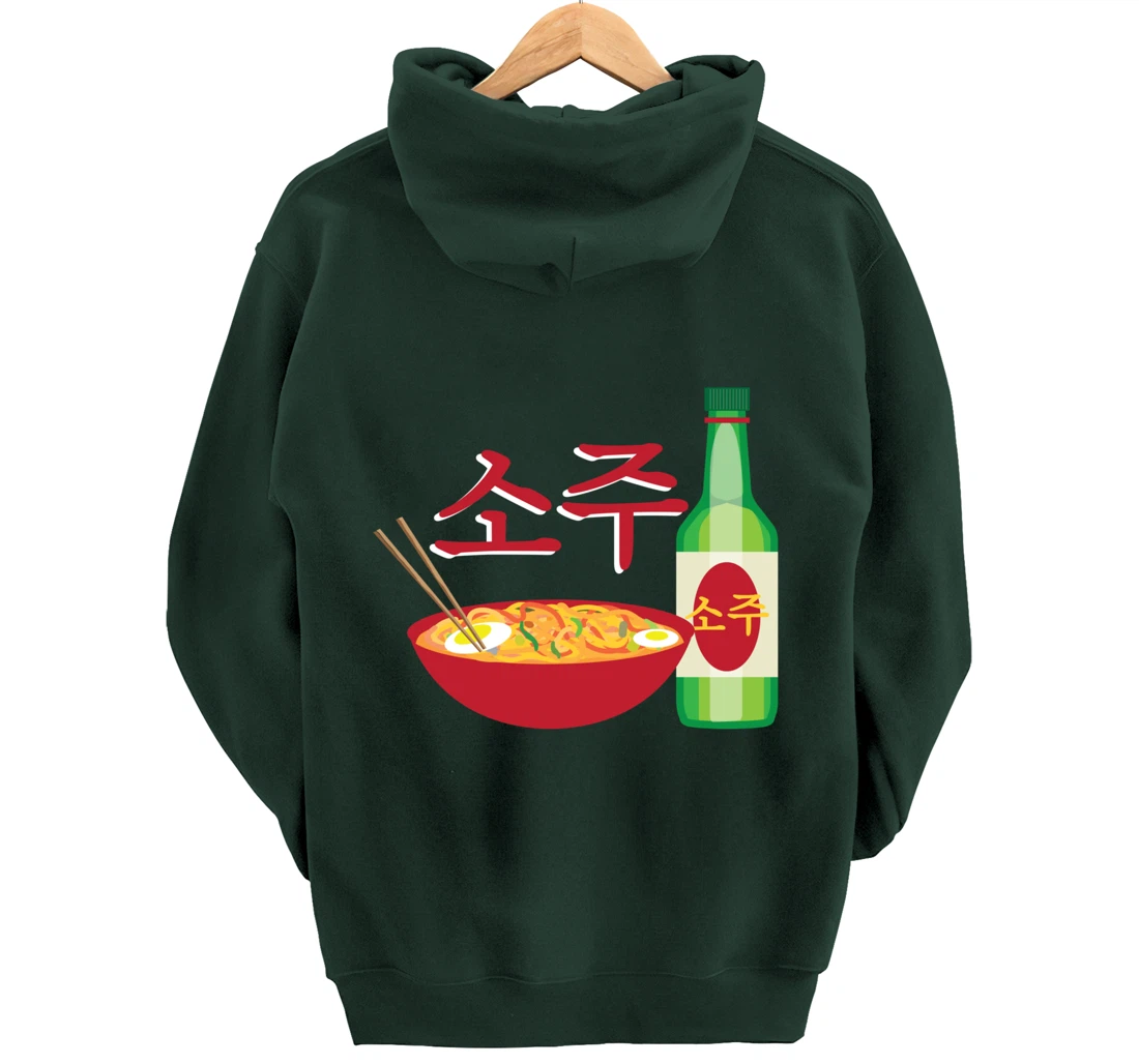 Korean Soju and Ramen Lovers Soju Korean Liquor Pullover Hoodie