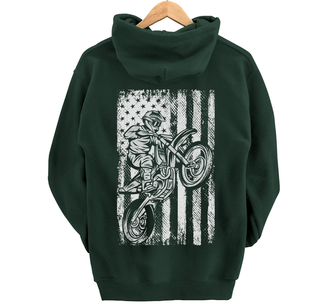 Motocross Shirts USA American Flag Dirtbike Shirt Supercross Pullover Hoodie