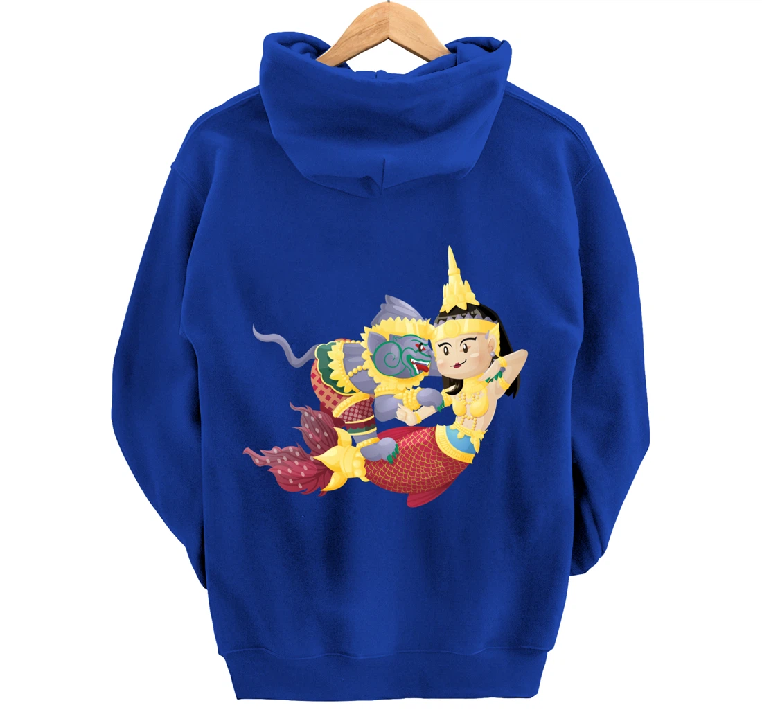 Cambodian Khmer Thai Lao Apsara Mermaid Sovann Macha Hanuman Pullover Hoodie