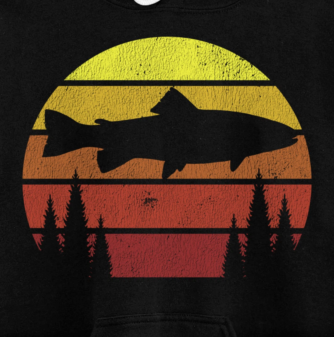 Steelhead Fishing Retro Rainbow Trout River Fisherman Pullover Hoodie