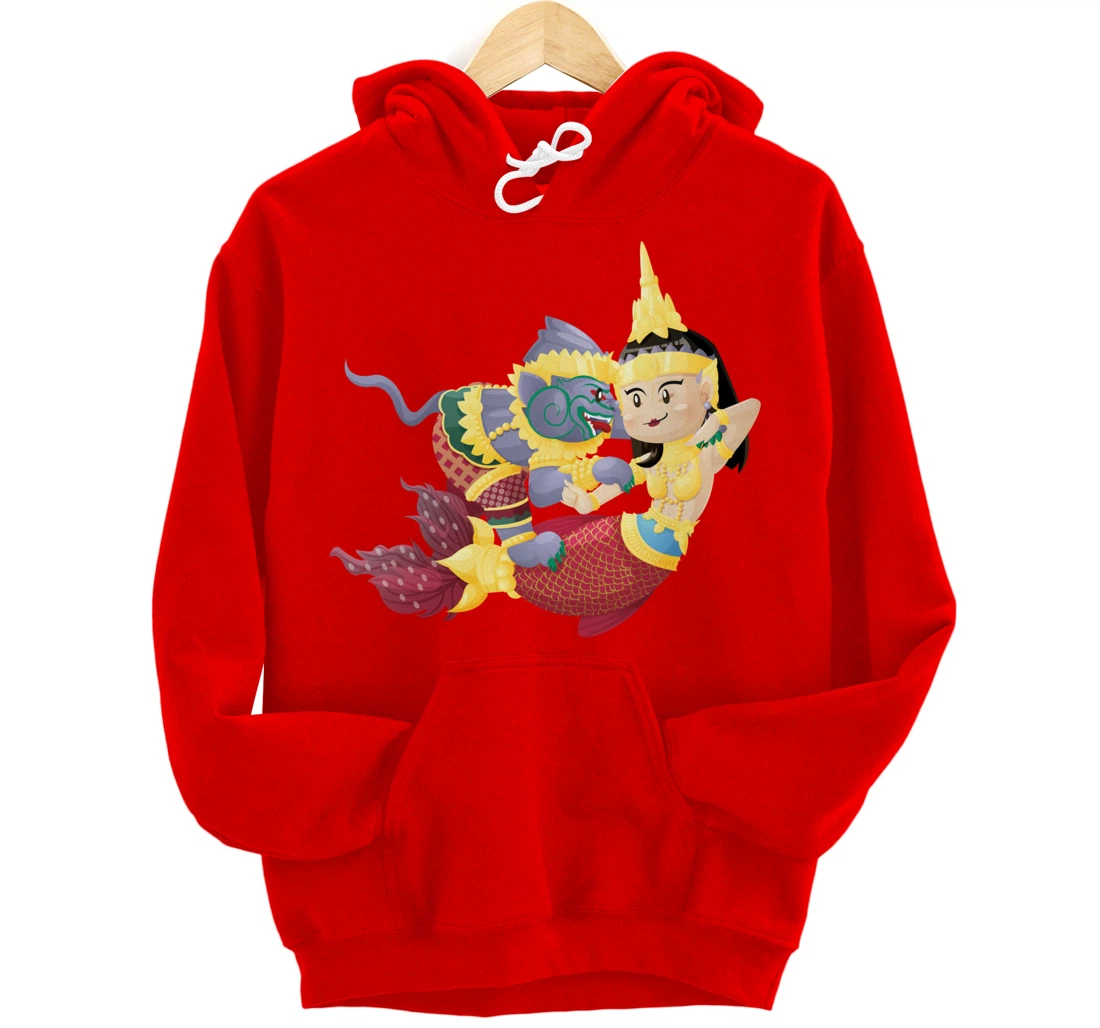 Cambodian Khmer Thai Lao Apsara Mermaid Sovann Macha Hanuman Pullover Hoodie