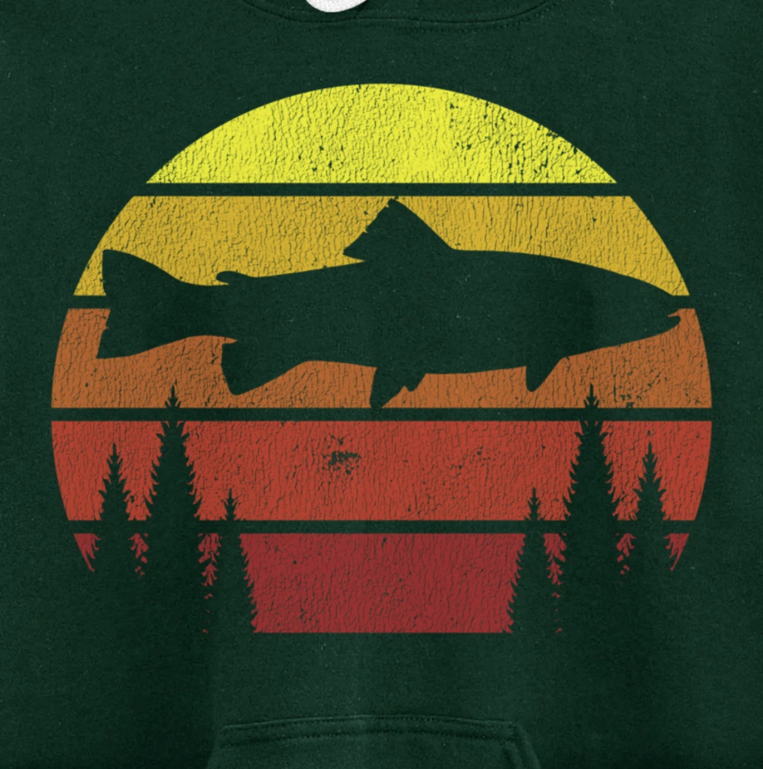 Steelhead Fishing Retro Rainbow Trout River Fisherman Pullover Hoodie