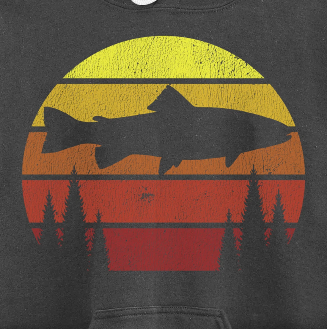 Steelhead Fishing Retro Rainbow Trout River Fisherman Pullover Hoodie