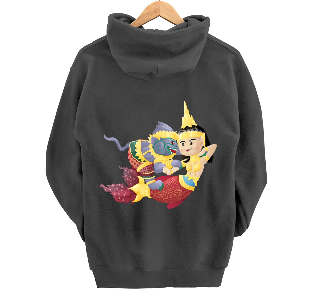 Cambodian Khmer Thai Lao Apsara Mermaid Sovann Macha Hanuman Pullover Hoodie