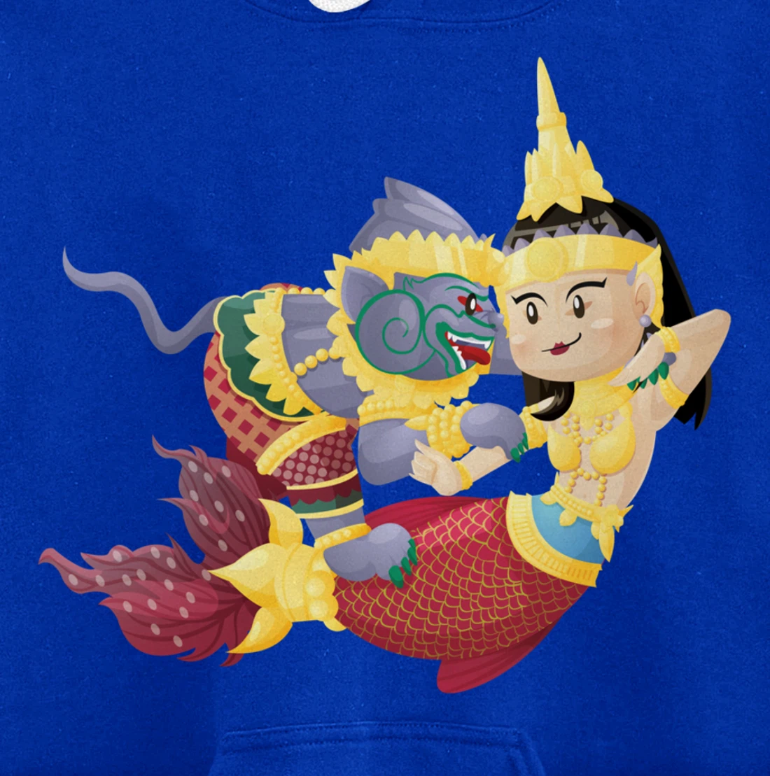 Cambodian Khmer Thai Lao Apsara Mermaid Sovann Macha Hanuman Pullover Hoodie